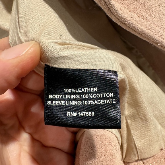 NWOT Robert Rodriguez blush suede moto jacket - Picture 3 of 6